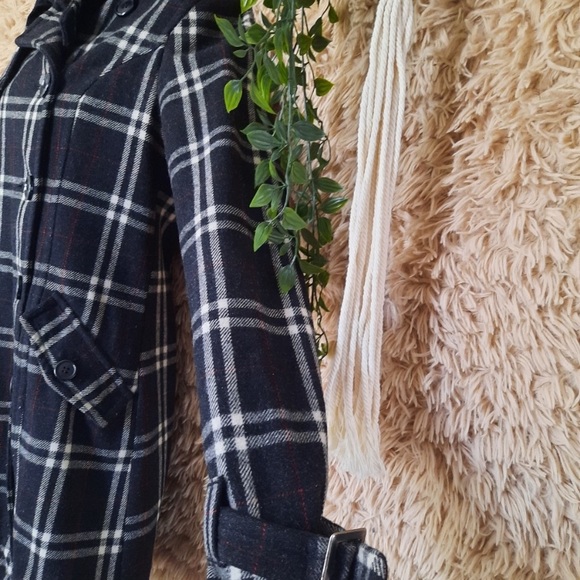 Jacob Wool Blend plaid peacoat, size xs - Picture 6 of 10